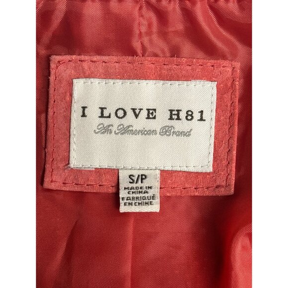 I Love H81 Womens Coral Faux Suede Cropped Jacket With Button Closures Size S - Picture 5 of 9